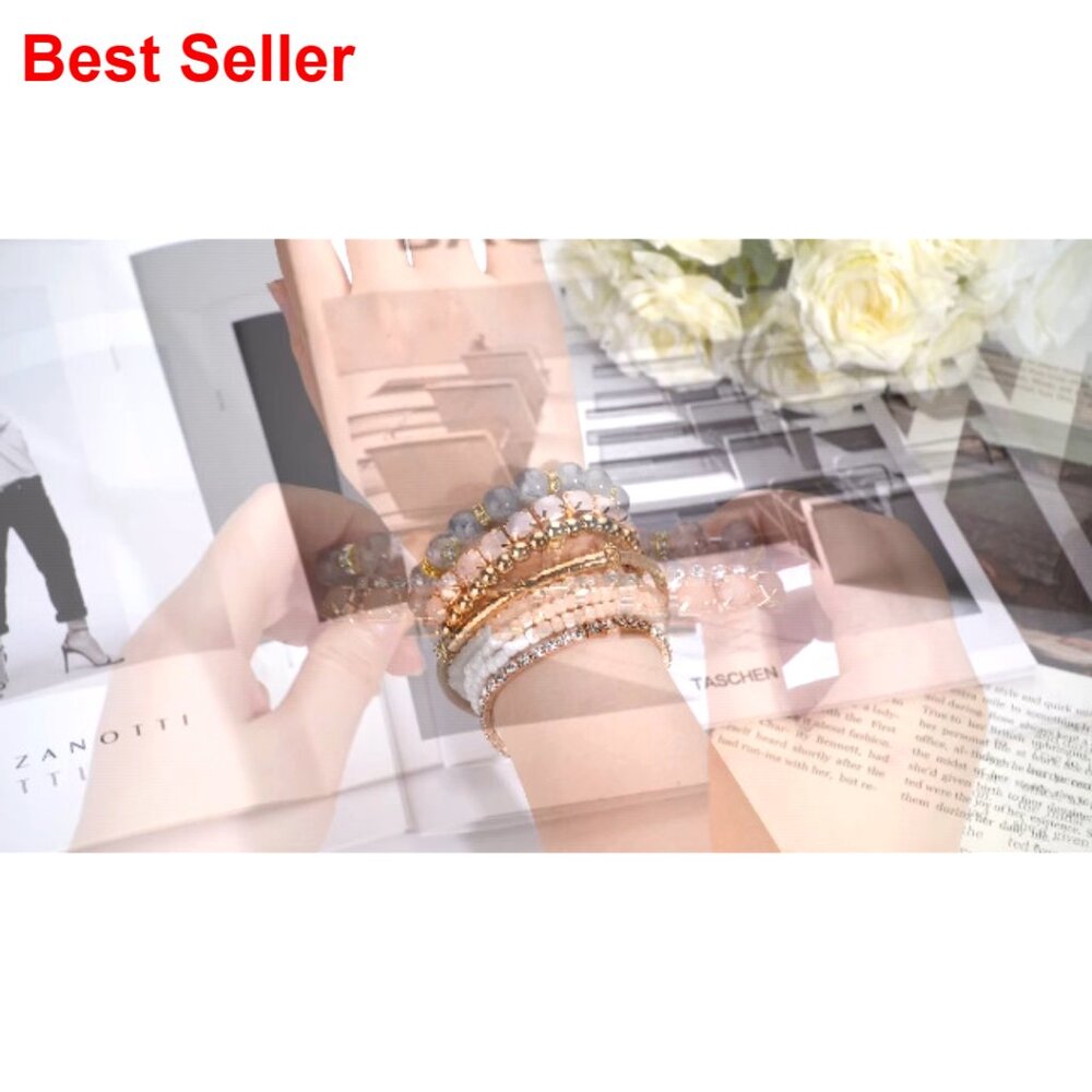 Multi-Color Layered Stackable Natural Beaded Brac… - image 7